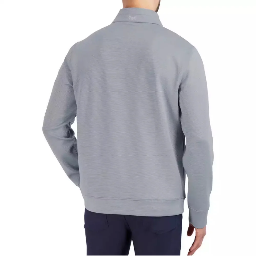 Hickey Freeman Comfort Stretch Quarter Zip Pullover Striped Sweater XXL